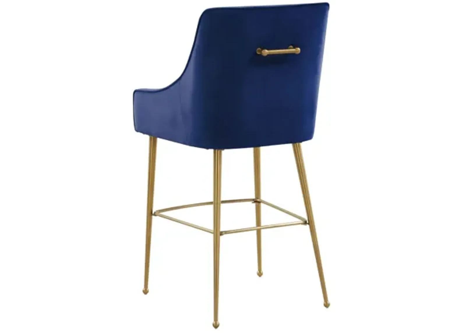 Beatrix Navy Velvet Bar Stool - Gold Legs