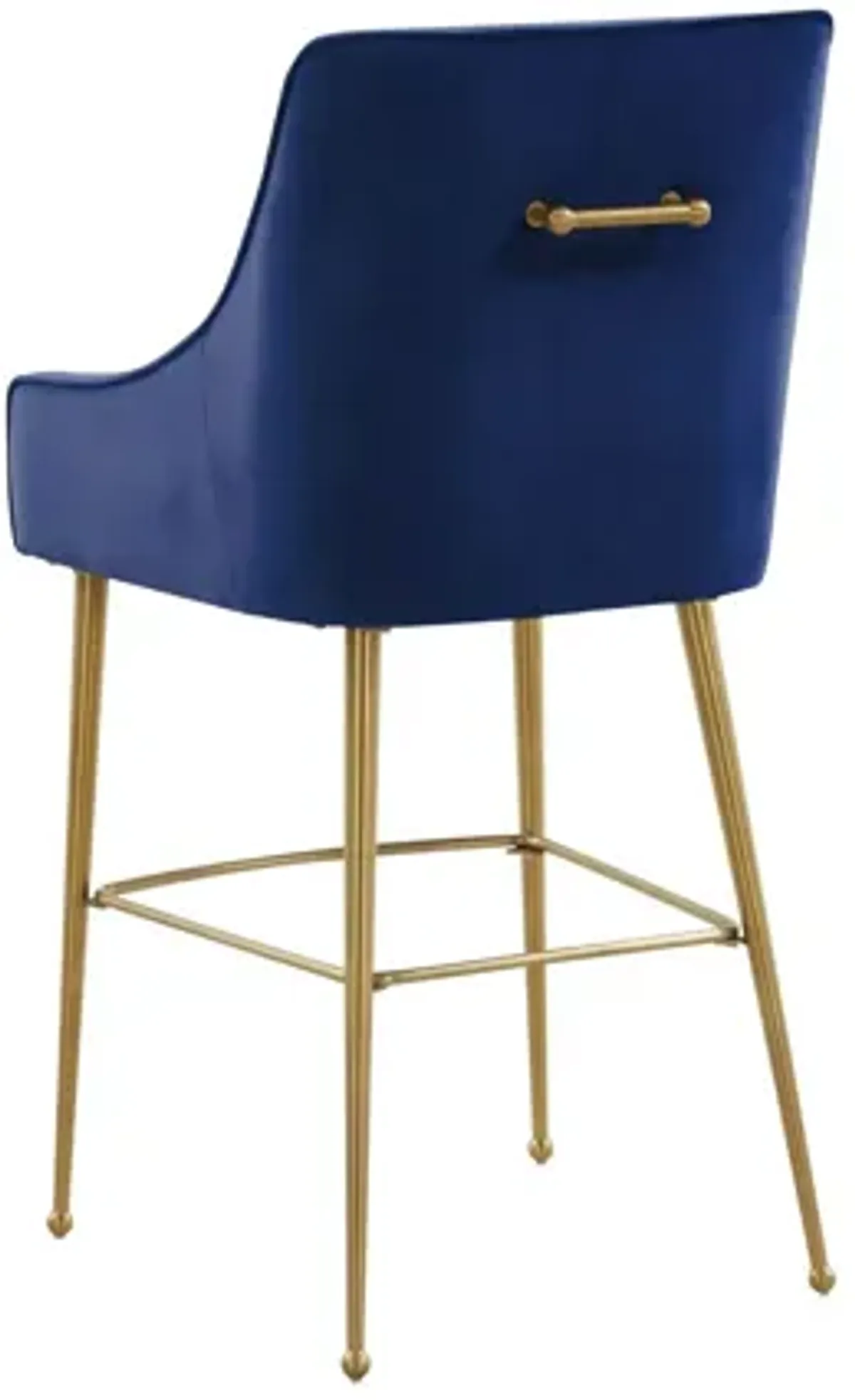 Beatrix Navy Velvet Bar Stool - Gold Legs