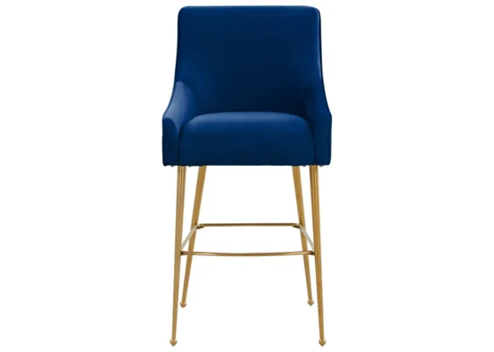 Beatrix Navy Velvet Counter Stool - Gold Legs