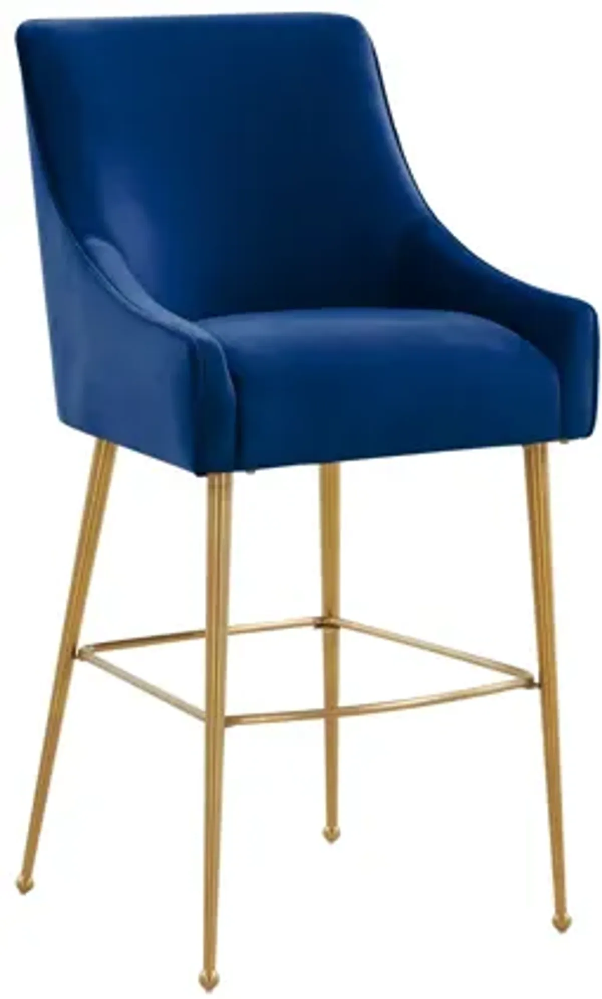 Beatrix Navy Velvet Counter Stool - Gold Legs