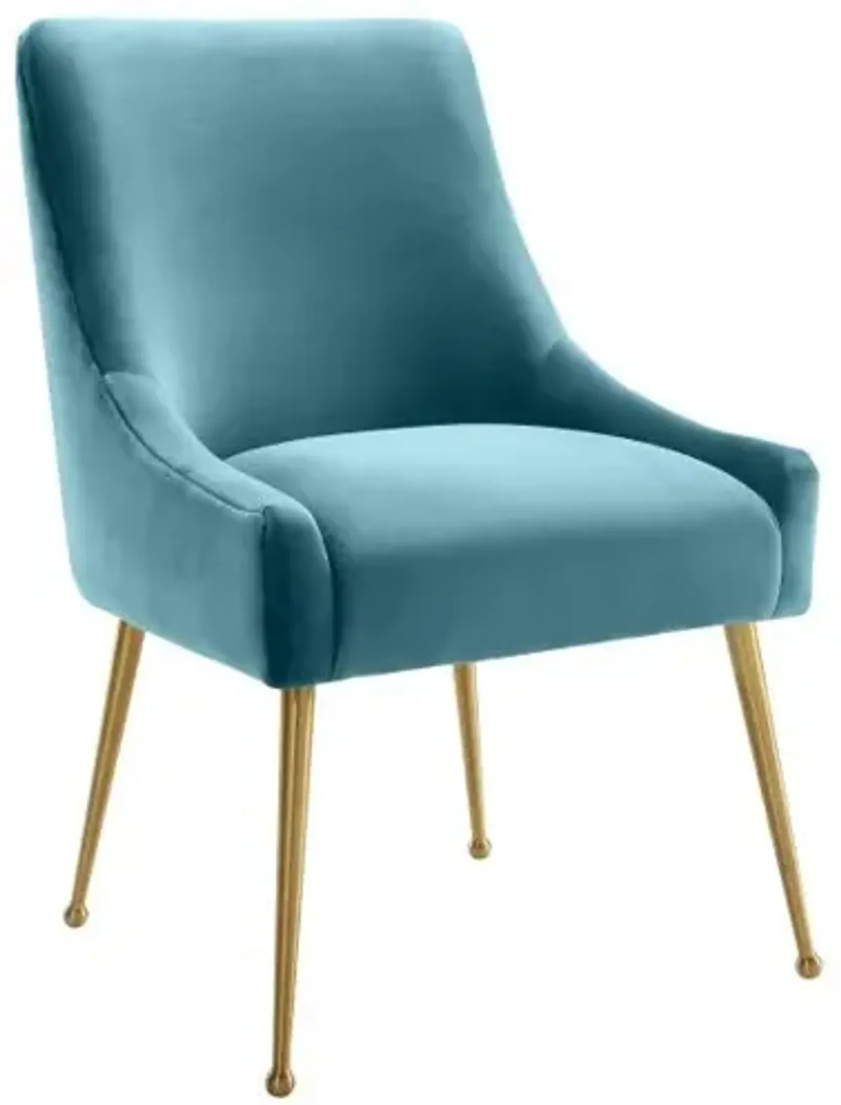 Beatrix Sea Blue Velvet Side Chair