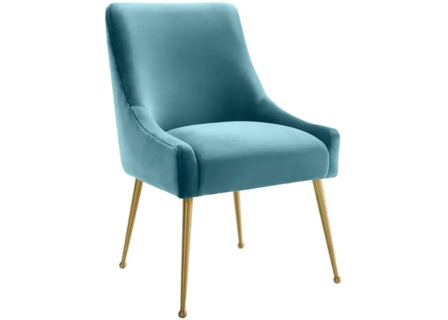 Beatrix Sea Blue Velvet Side Chair