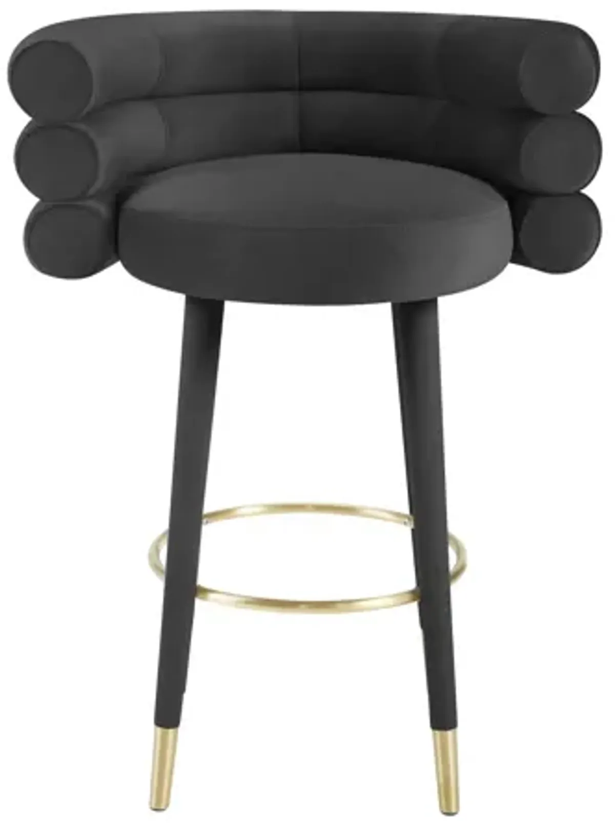 Betty Black Velvet Barstool