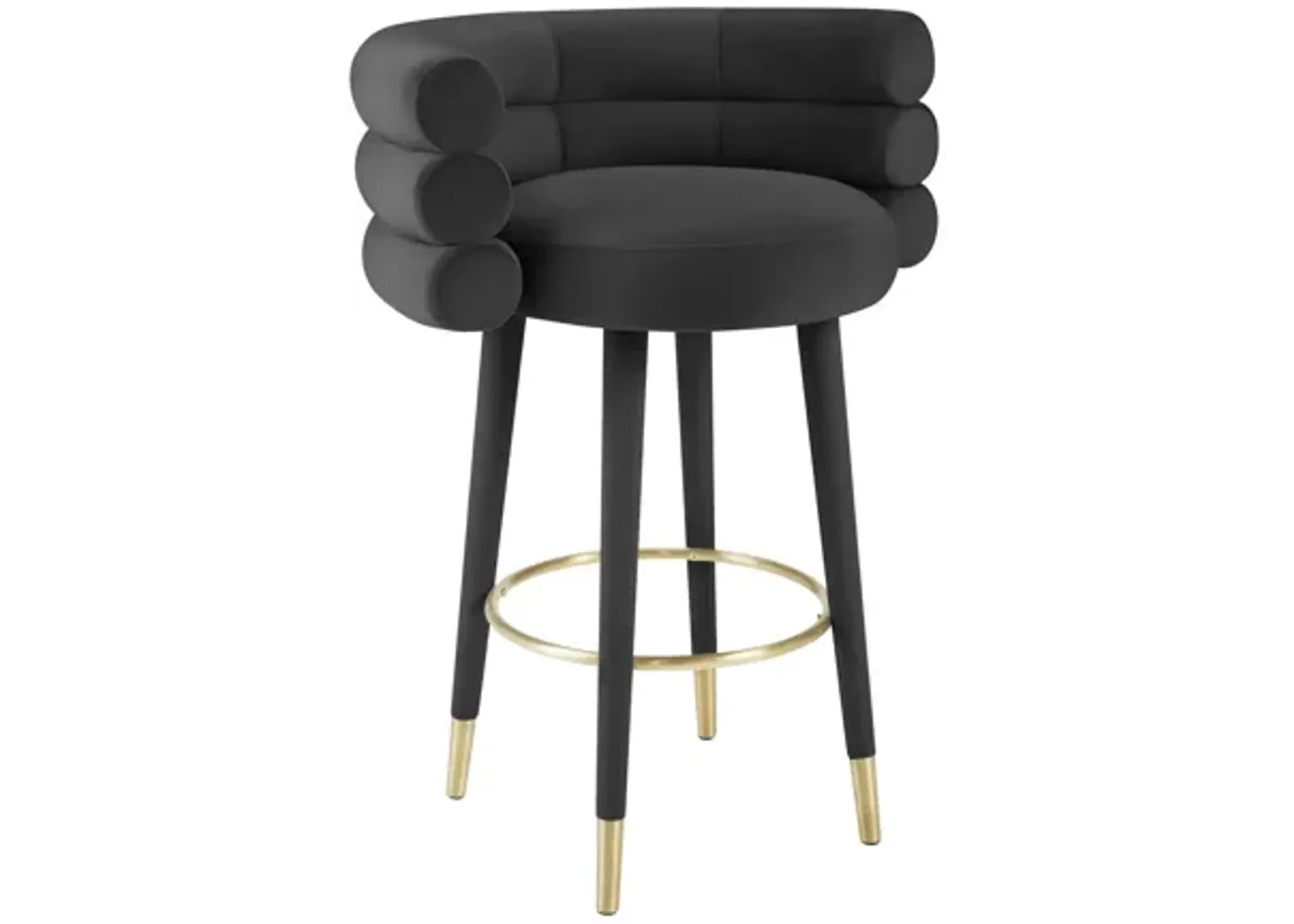 Betty Black Velvet Barstool