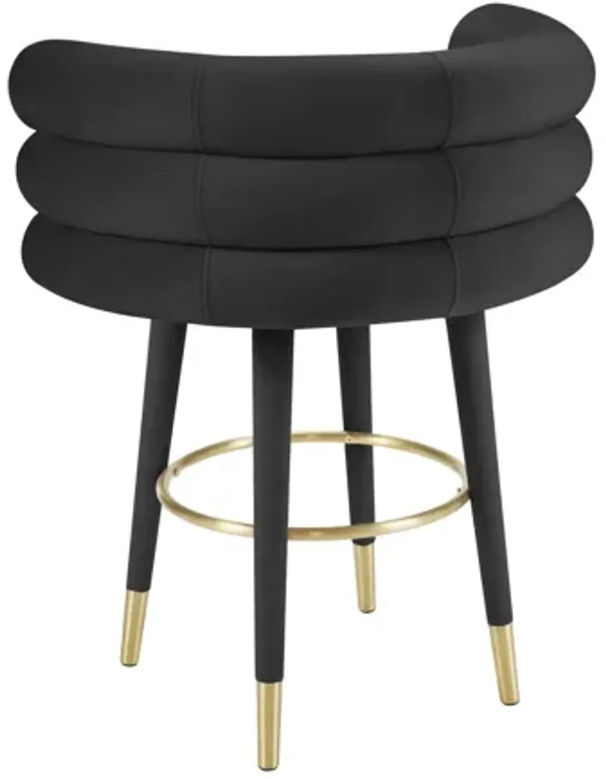 Betty Black Velvet Counter Stool