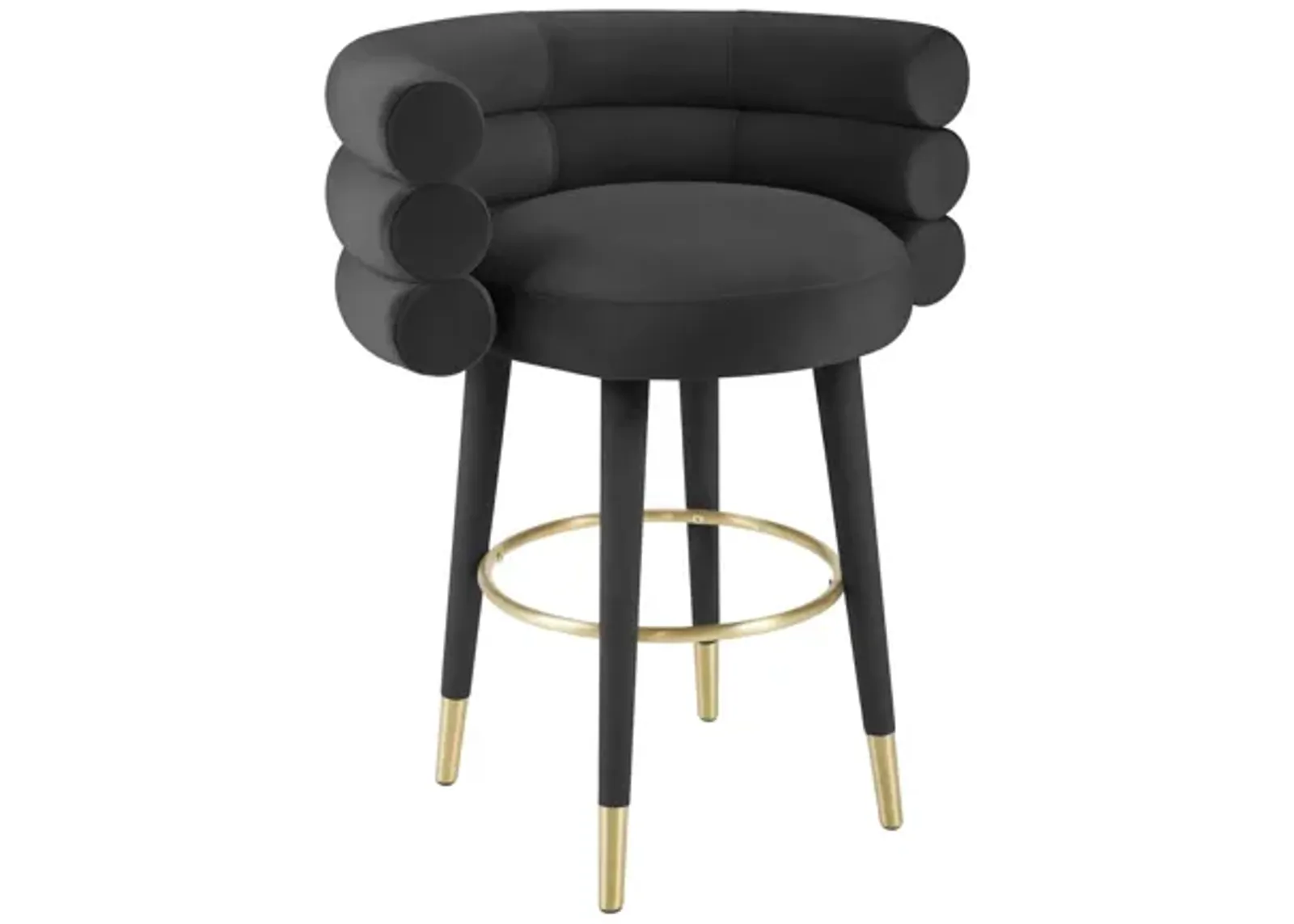 Betty Black Velvet Counter Stool