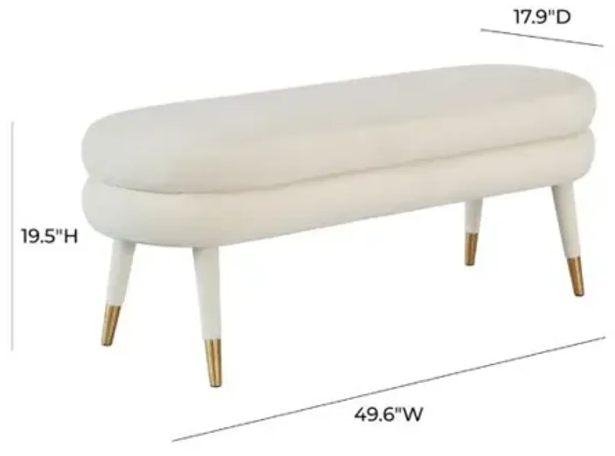 Betty Cream Velvet Bench