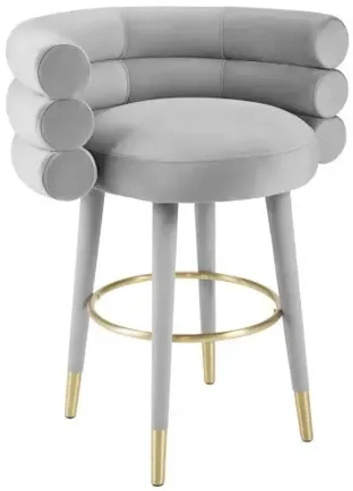 Betty Grey Velvet Counter Stool