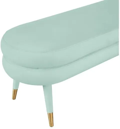 Betty Sea Foam Green Velvet Bench