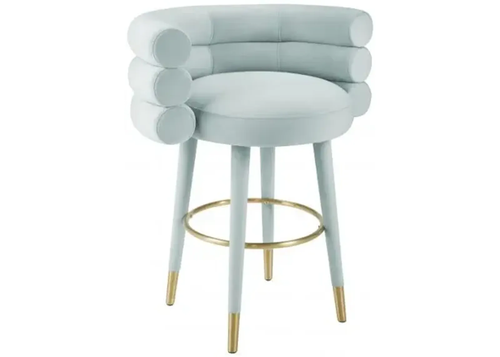 Betty Sea Foam Green Velvet Counter Stool