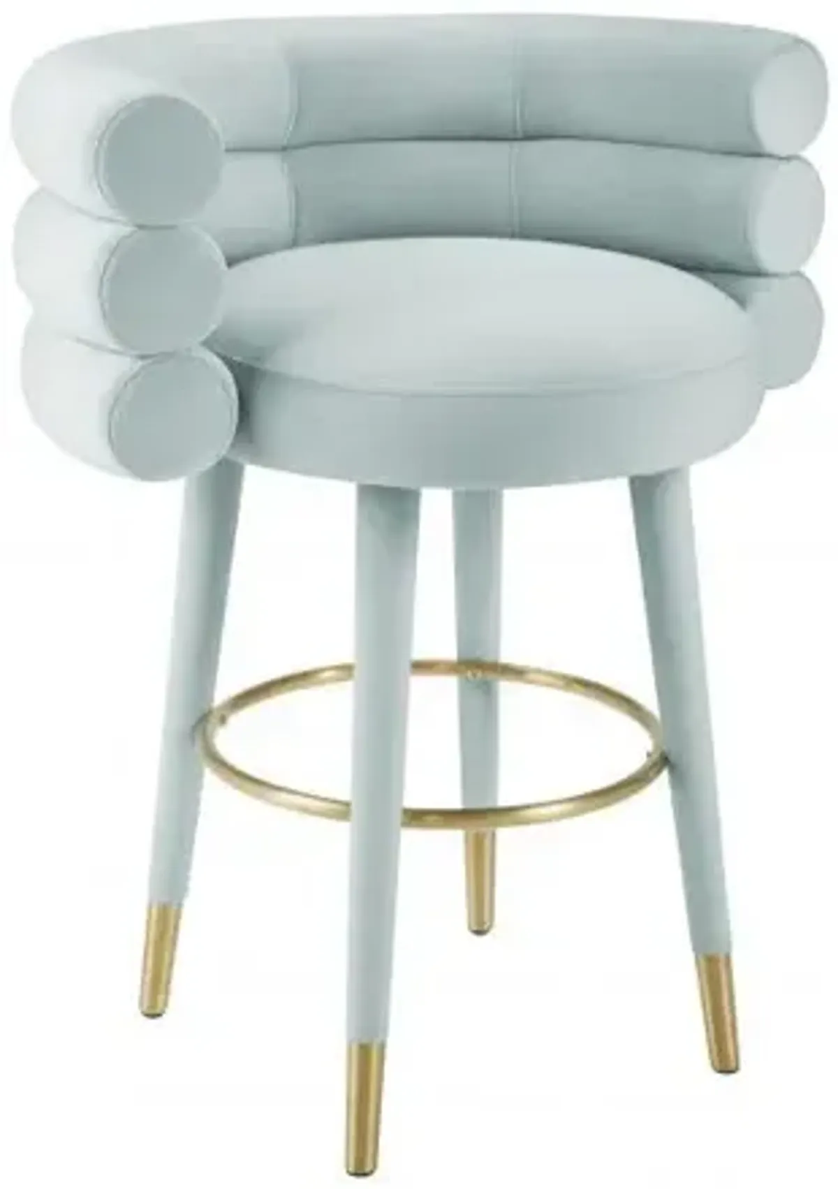 Betty Sea Foam Green Velvet Counter Stool