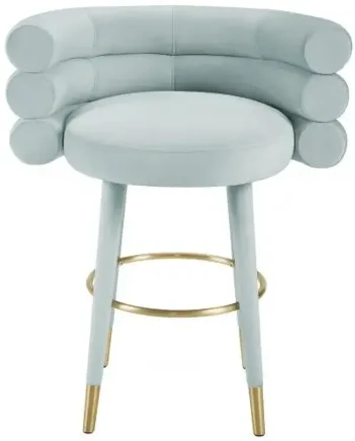 Betty Sea Foam Green Velvet Counter Stool