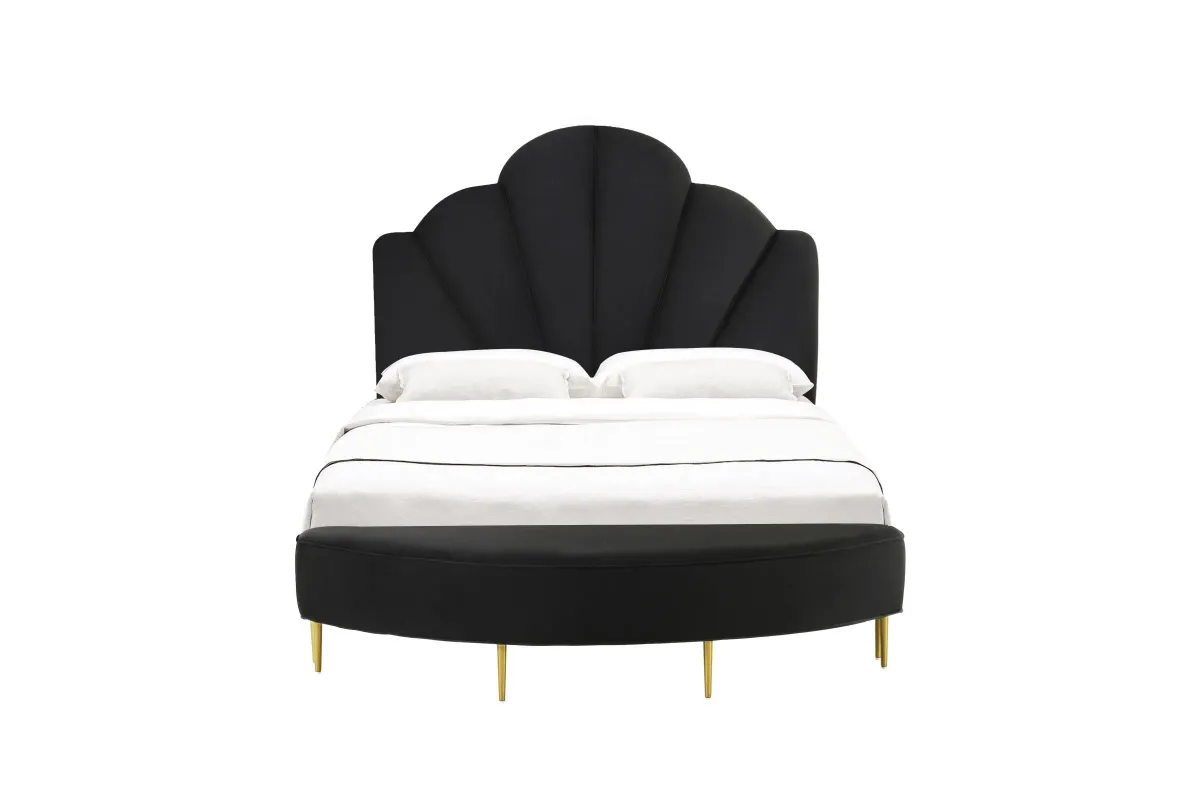 Bianca Black Velvet Bed in King