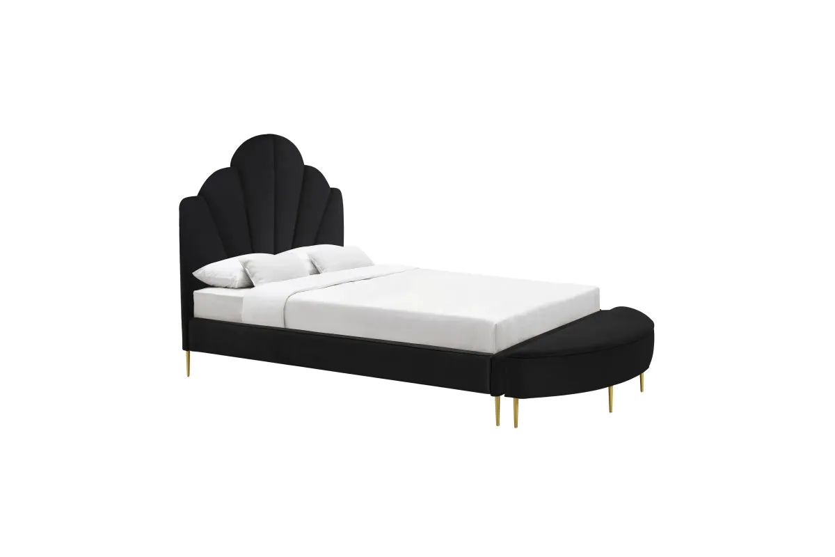 Bianca Black Velvet Bed in Queen