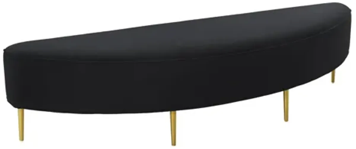 Bianca Black Velvet King Bench