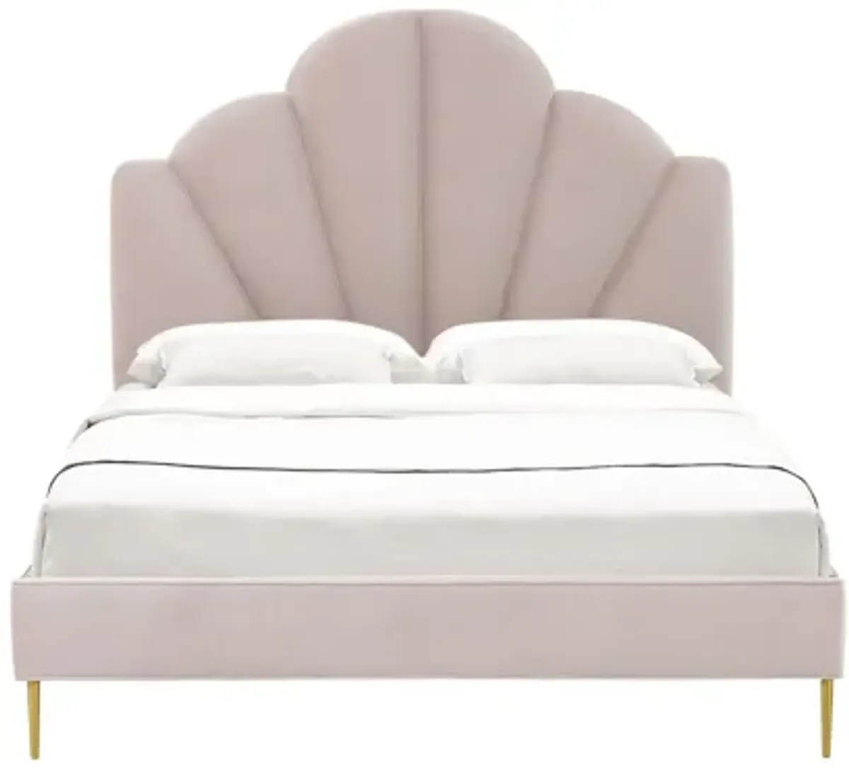 Bianca Blush Velvet Bed in Queen