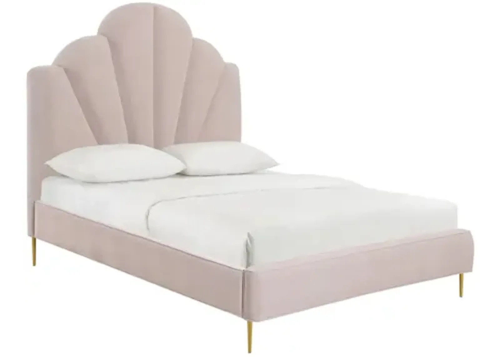 Bianca Blush Velvet Bed in Queen