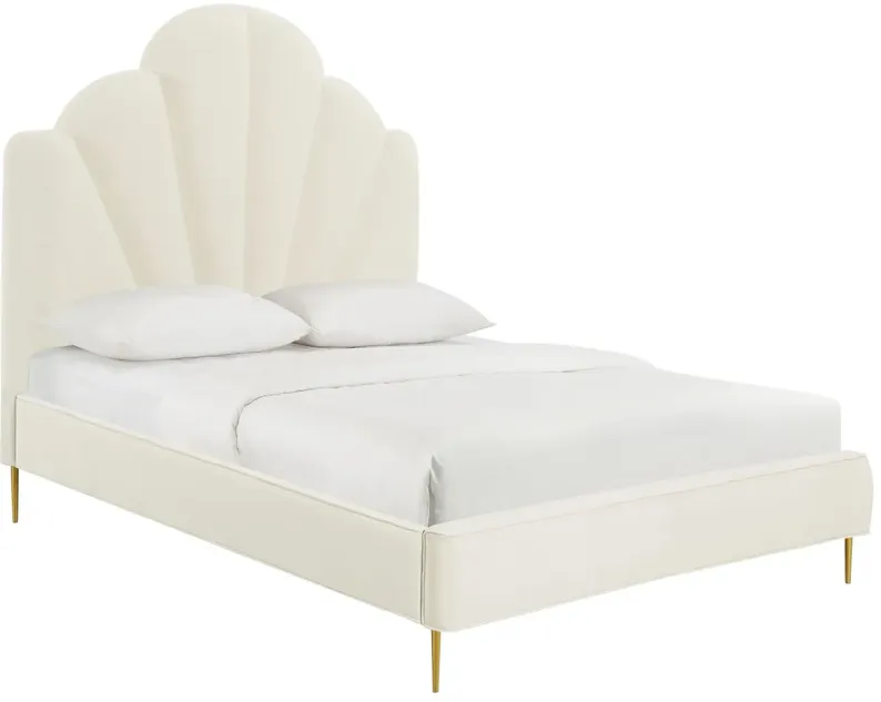 Bianca Cream Velvet Bed in King