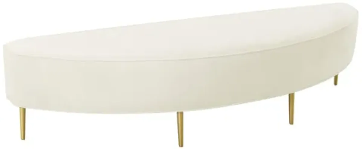 Bianca Cream Velvet Full Bench