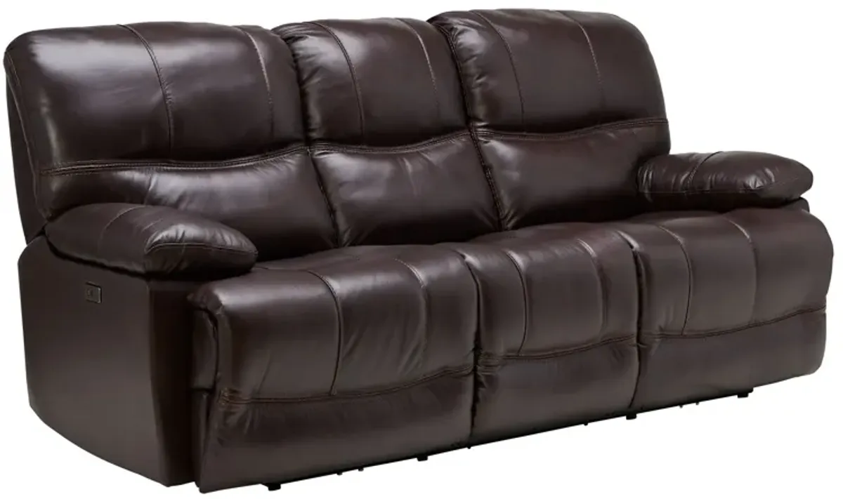 Ezra Leather Power Reclining Sofa