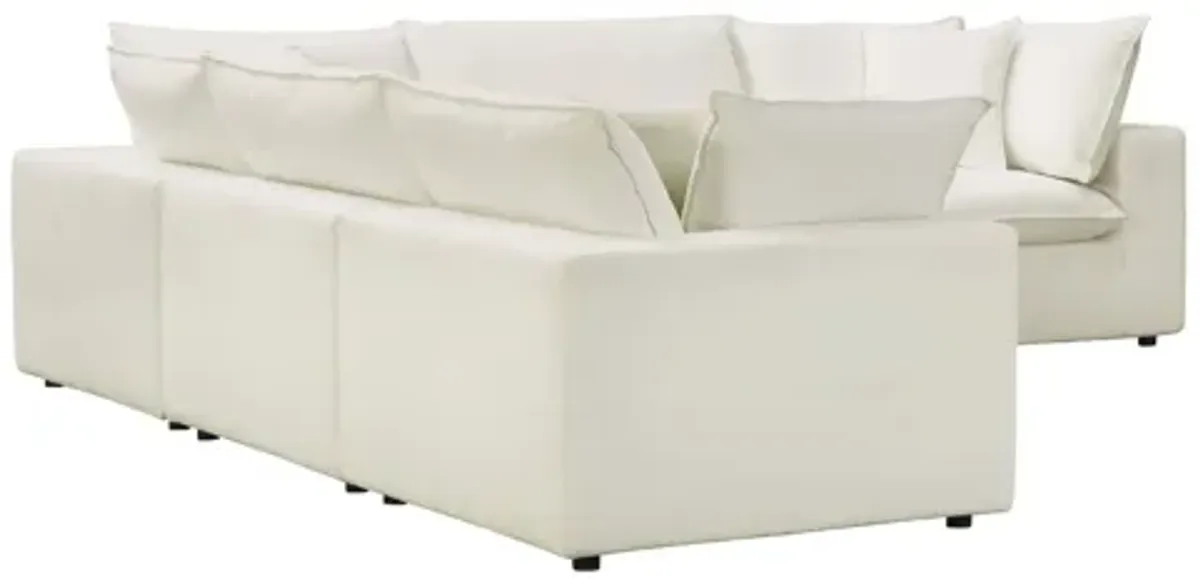 Cali Natural Modular 5 Piece L-Sectional