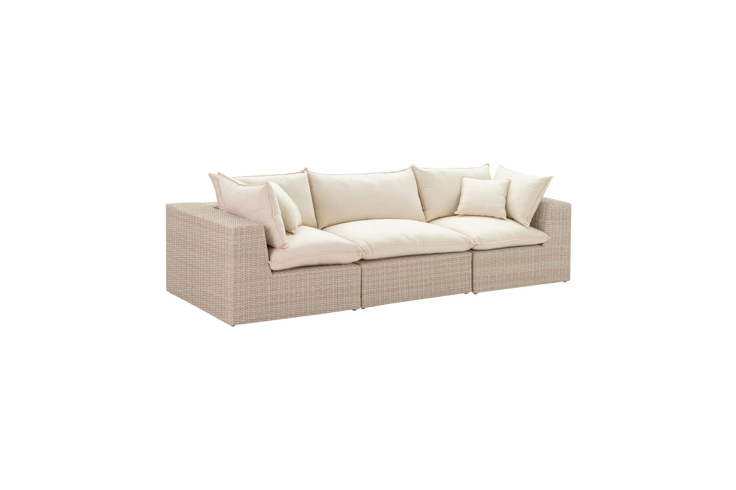 Cali Natural Wicker Outdoor Modular Sofa