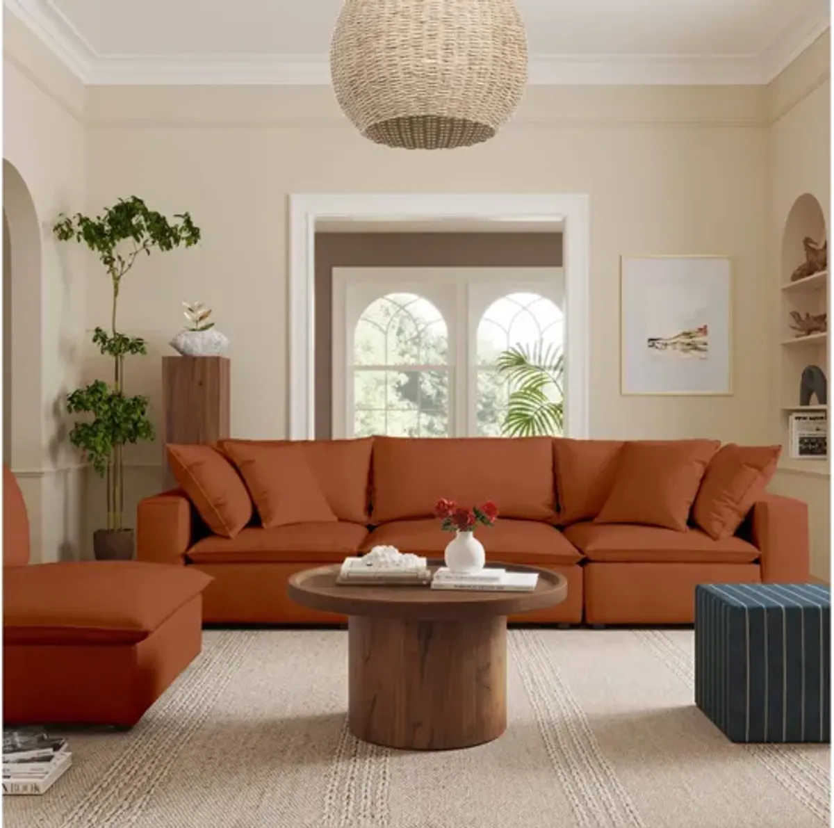 Cali Rust Modular 4 Piece Sectional