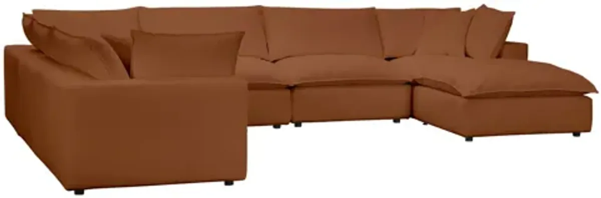 Cali Rust Modular Large Chaise Sectional