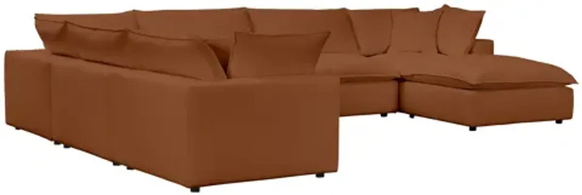 Cali Rust Modular Large Chaise Sectional