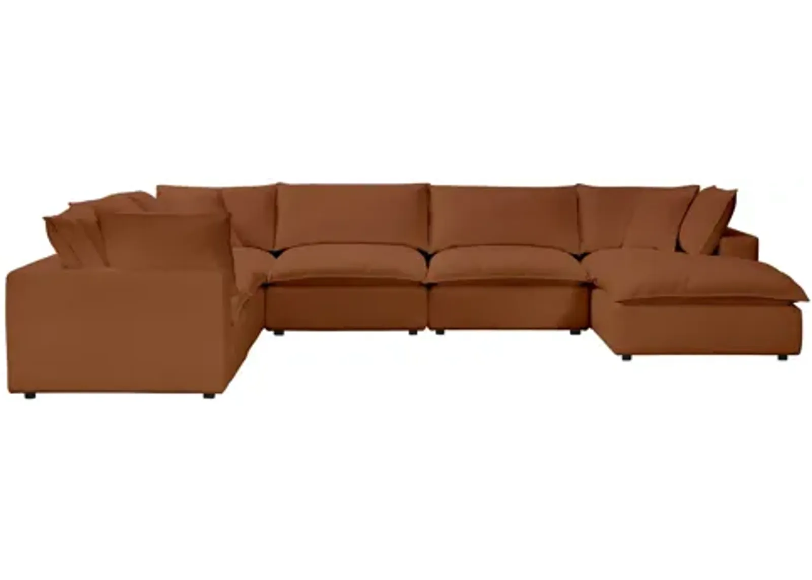 Cali Rust Modular Large Chaise Sectional