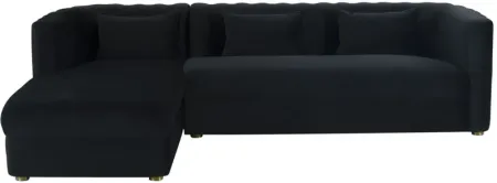 Callie Black Velvet Sectional with Left Arm Facing Chaise