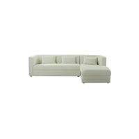 Callie Cream Velvet Sectional with Right Arm Facing Chaise