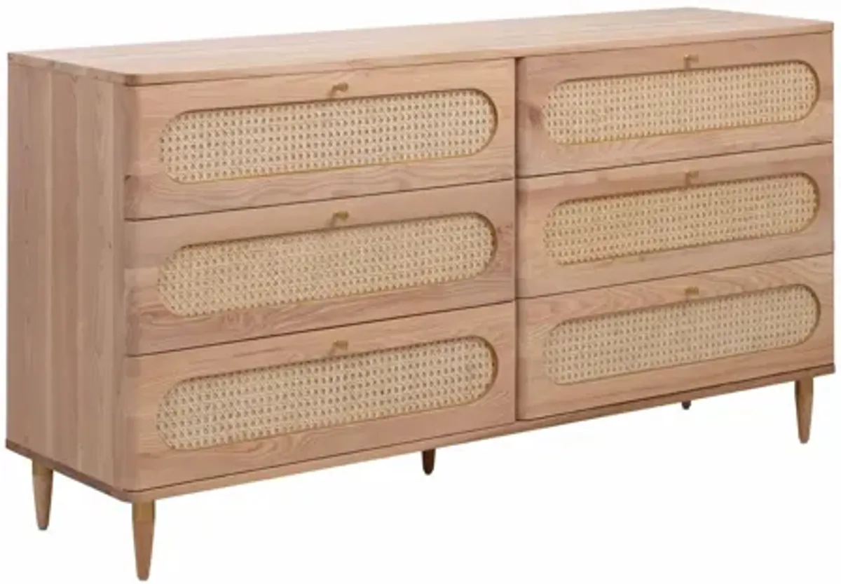 Carmen Cane 6 Drawer Dresser