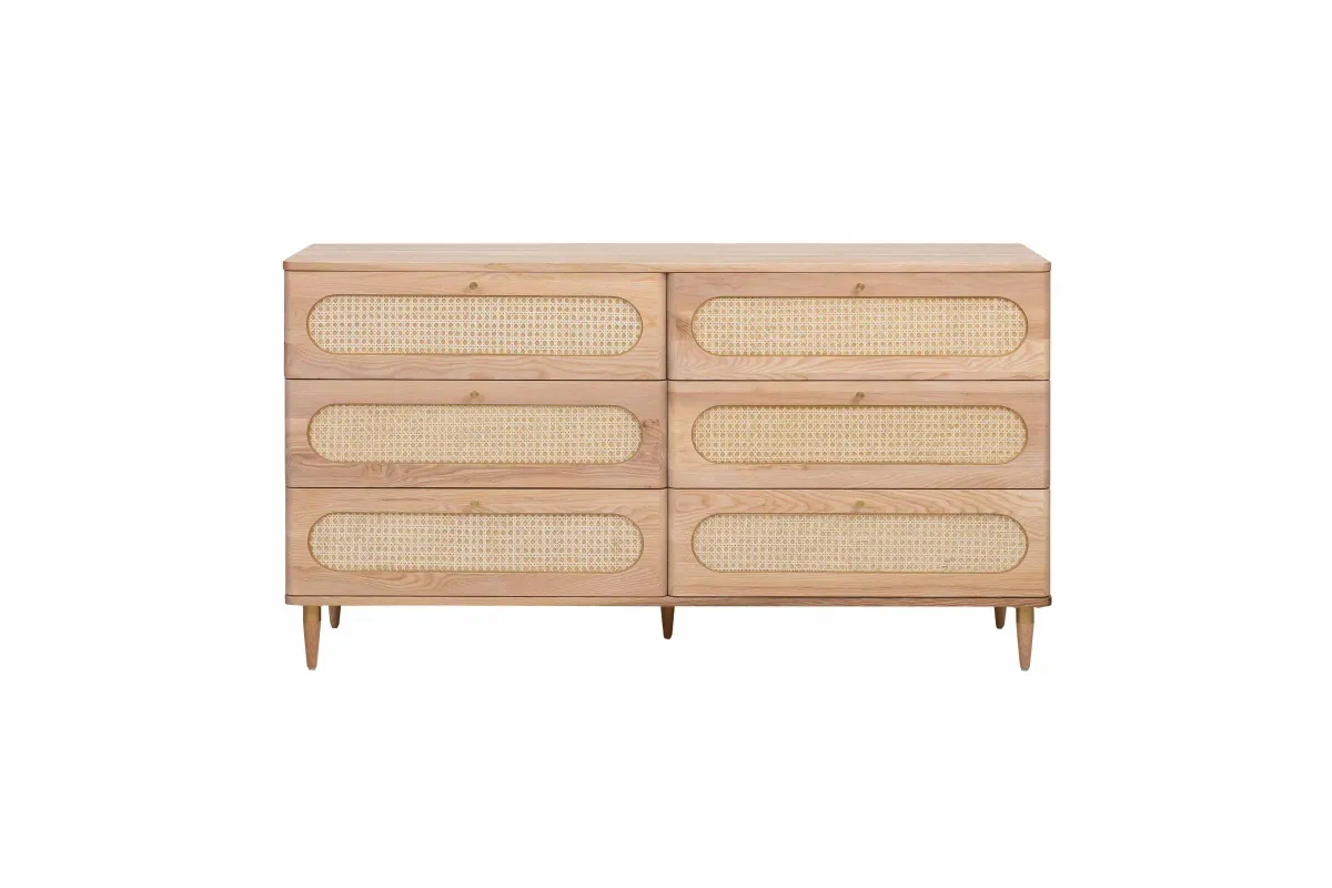 Carmen Cane 6 Drawer Dresser