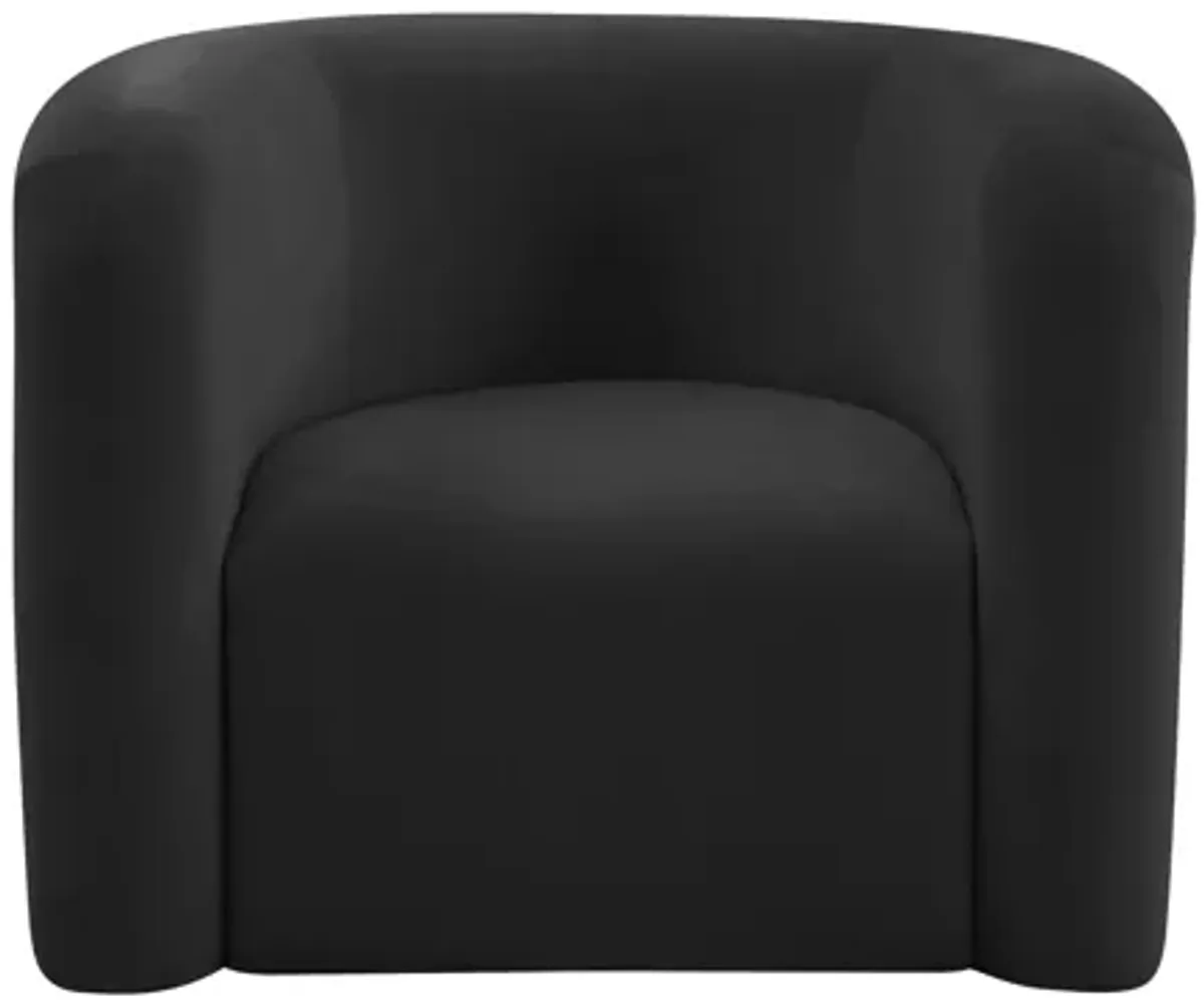 Curves Black Velvet Lounge Chair