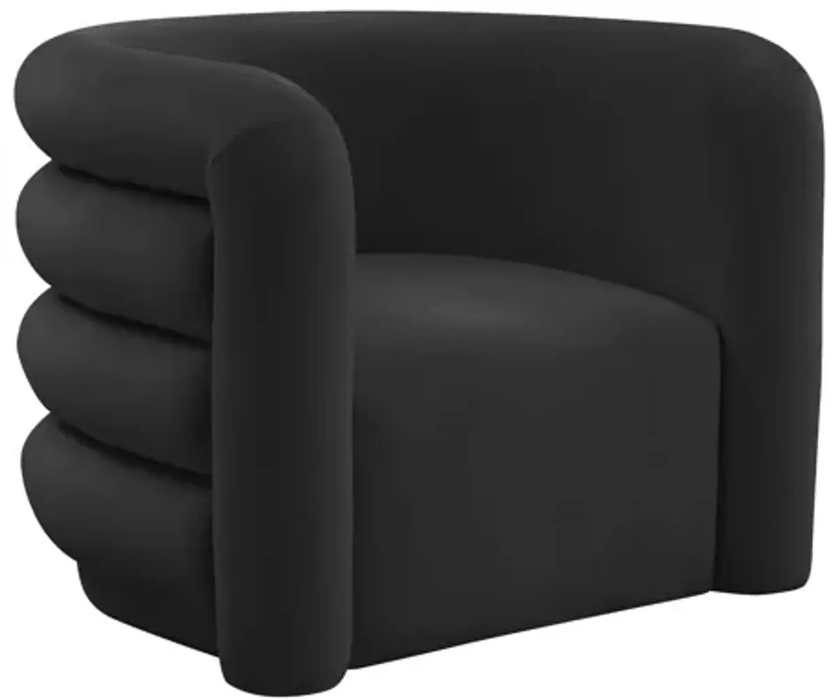 Curves Black Velvet Lounge Chair