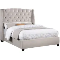 Kayla Queen Grey Upholstered Bed