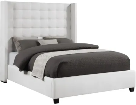 Mya White King Upholstered Bed