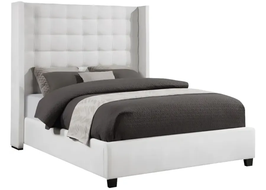 Mya White Queen Upholstered Bed