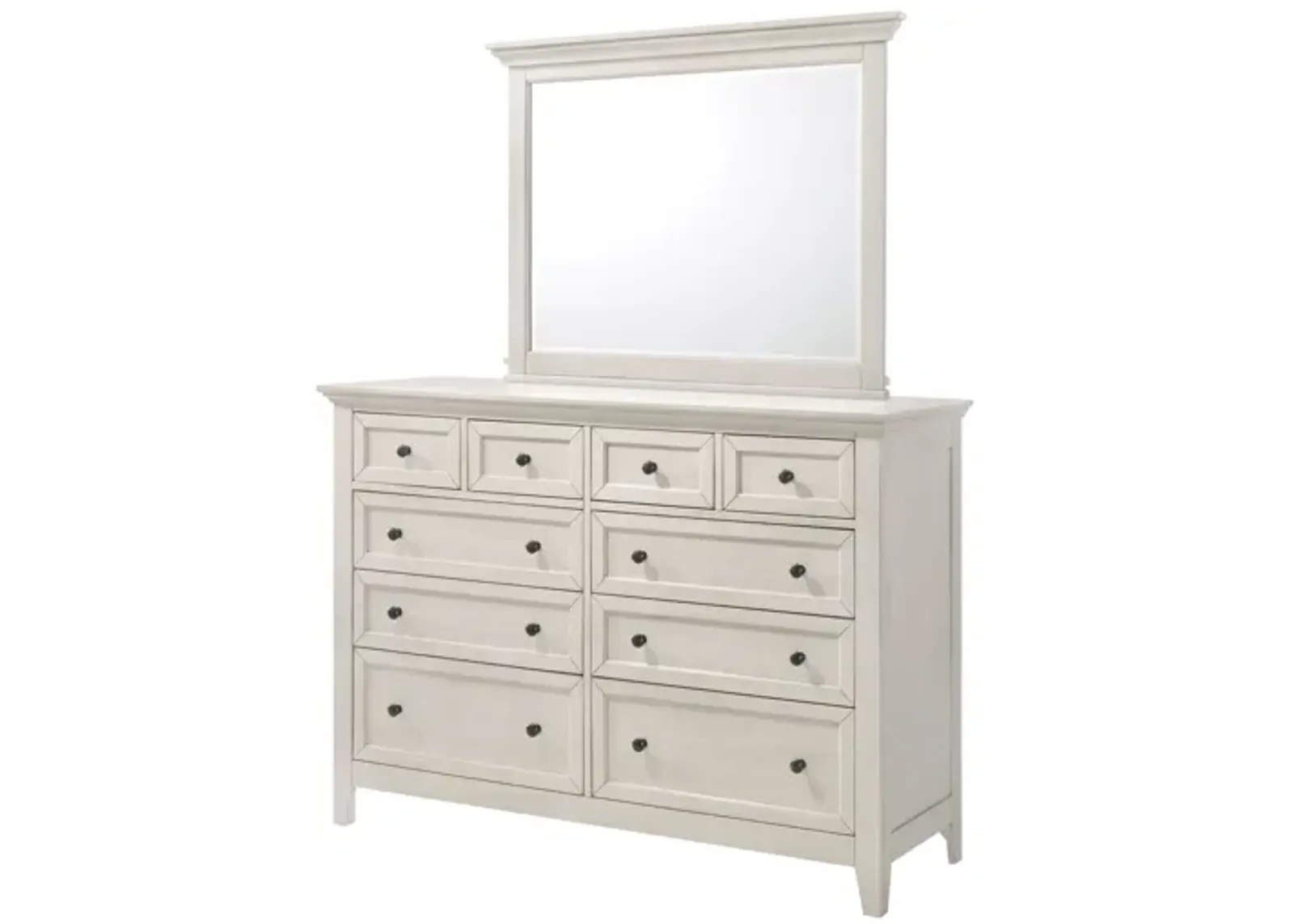 San Mateo White Dresser + Mirror