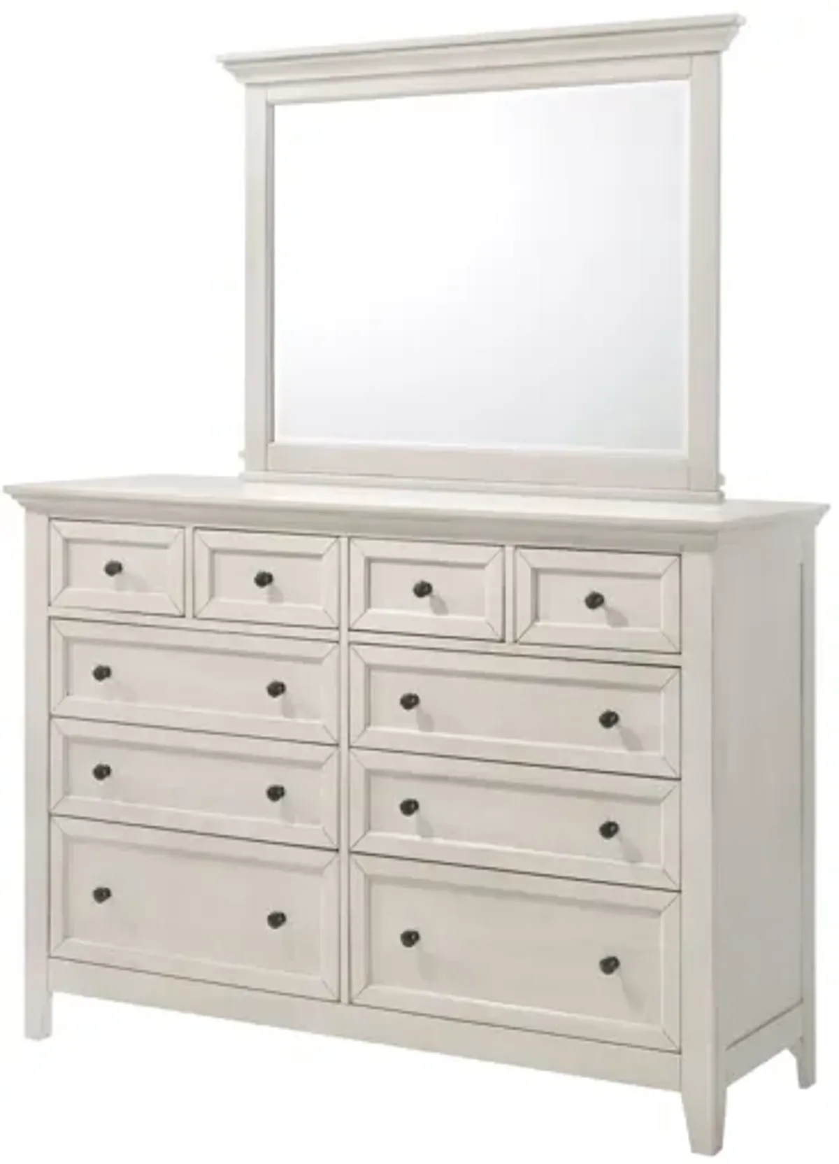 San Mateo White Dresser + Mirror