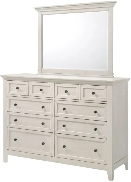 San Mateo White Dresser + Mirror