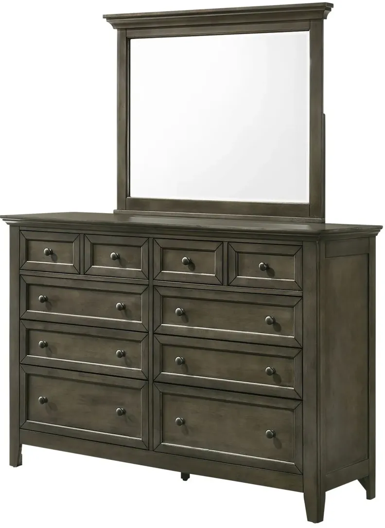 San Mateo Grey Dresser + Mirror
