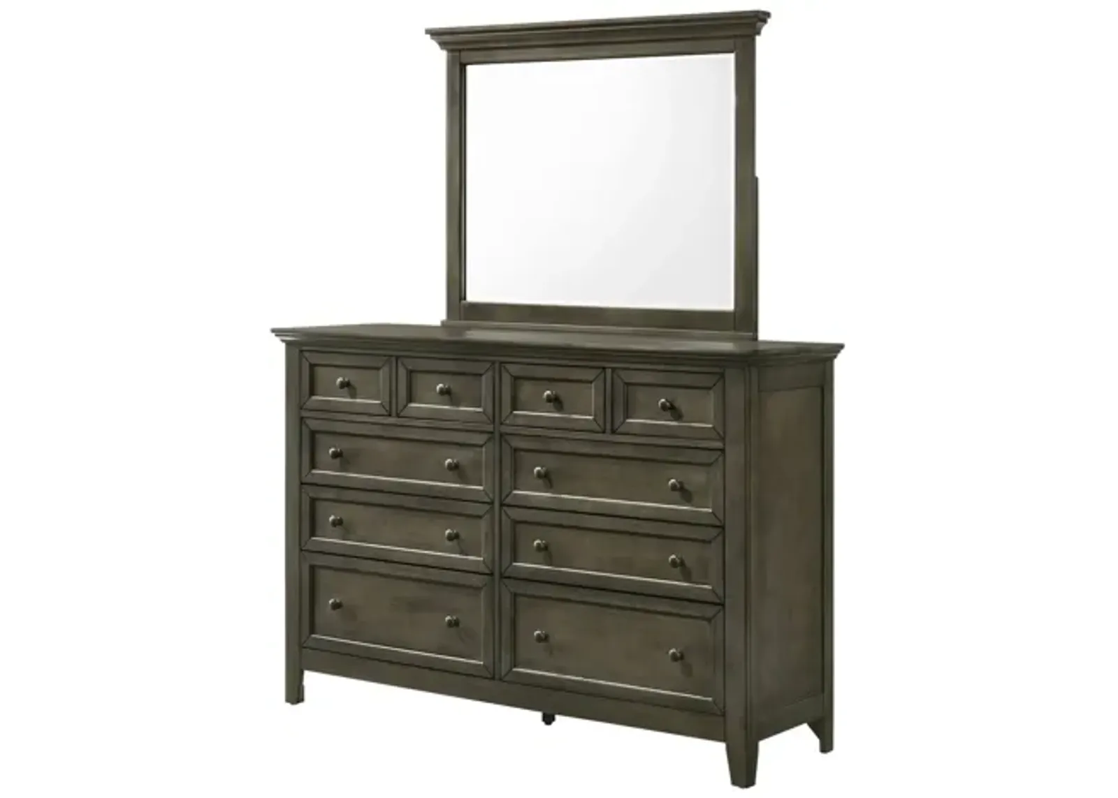 San Mateo Grey Dresser + Mirror