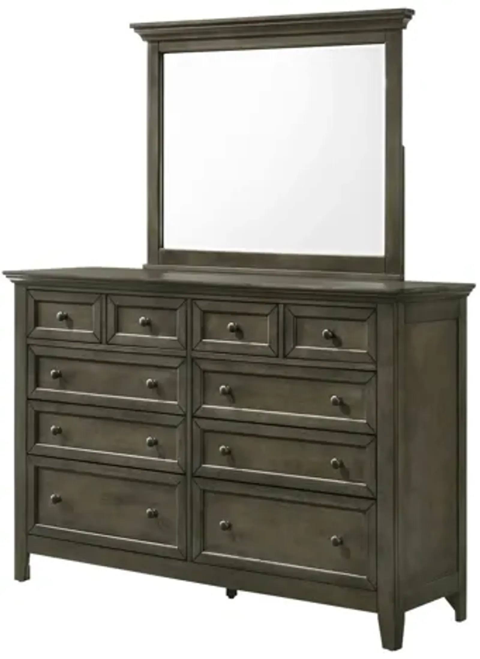 San Mateo Grey Dresser + Mirror