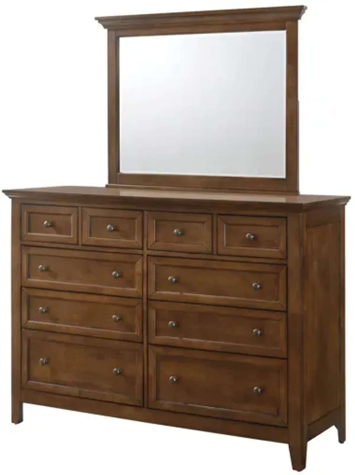 San Mateo Brown Dresser + Mirror