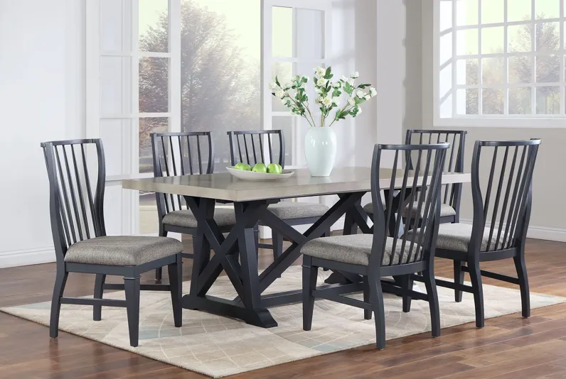 Haven Grey Dining Table + 6 Chairs