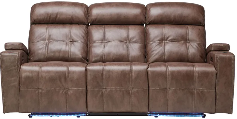 Astro Brown Dual Power Reclining Sofa