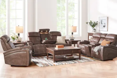 Astro Brown Dual Power Reclining Loveseat