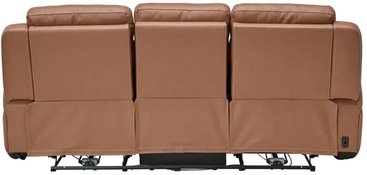 Knox Brown Dual Power Leather Reclining Sofa